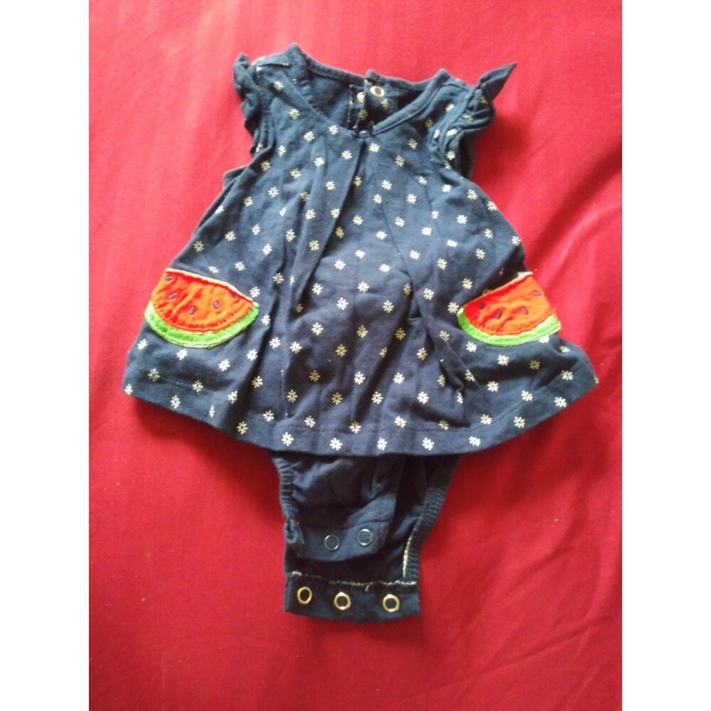 Carters Baby Girls blue floral watermelon Romper size 0-3 months